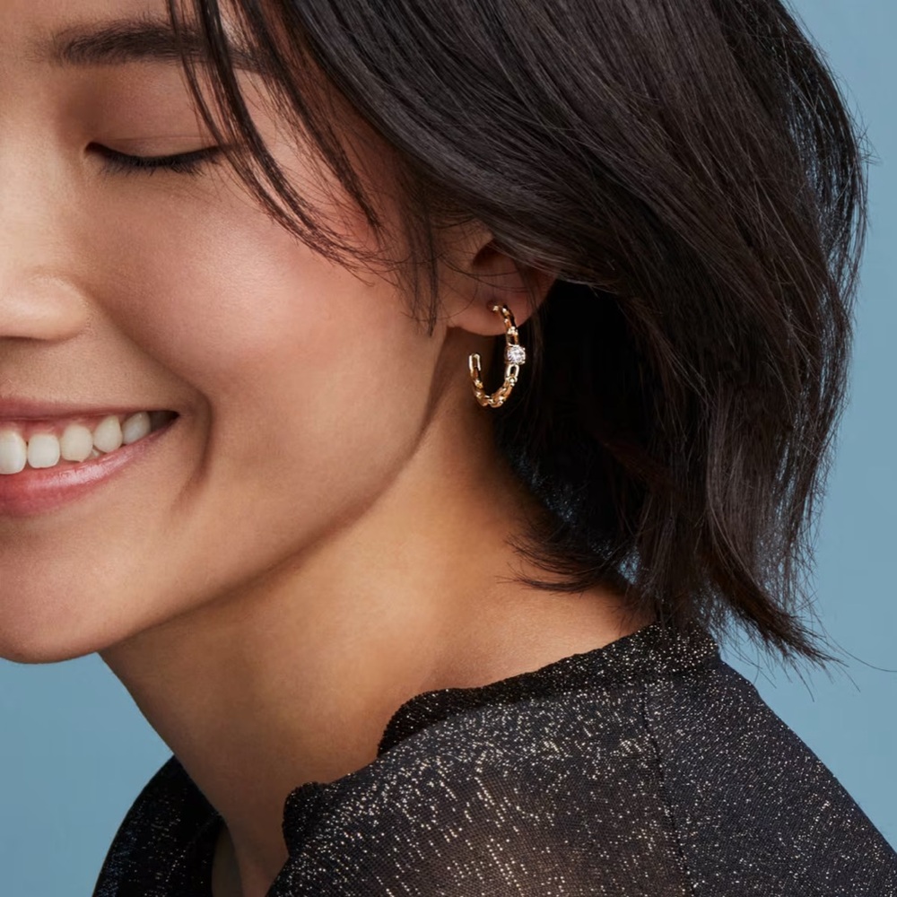 NWT Kendra Scott Lexi Gold Small Hoop Earrings